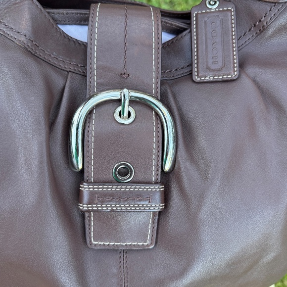 Coach 2000’s Lynn Soho shoulder bag hobo bag chocolate brown genuine leather - Picture 11 of 16